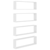 Wandschappen kubus 4 st 100x15x30 cm bewerkt hout wit - thumbnail