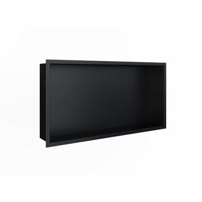 Looox BoX nis - 60X30X7cm - inbouw - met flens - zwart mat box60flmz Looox BoX nis - 60X30X7cm - inbouw - met flens - zwart mat box60flmz