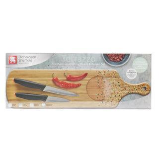 Richardson Sheffield Terrazzo Snijplank + 2 Messen Bamboe Richardson Sheffield Terrazzo Snijplank + 2 Messen Bamboe