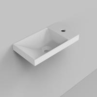 Arcqua Marble fontein voor frame 40x22cm zonder overloop cast marble wit glans WAS107856 - thumbnail