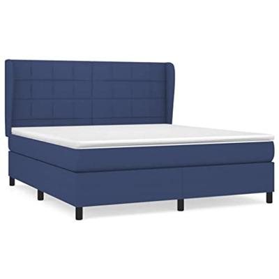 Boxspring met matras stof blauw 160x200 cm