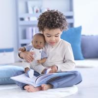 Corolle mon grand poupon tuinbroek ecru en t-shirt, 36cm - thumbnail