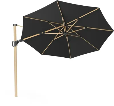 Platinum Sun & Shade zweefparasol challenger t2 premium oak 350cm faded black