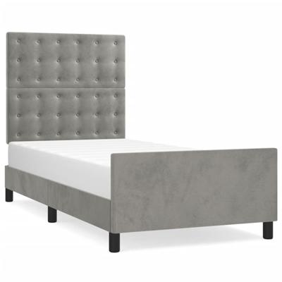 Bedframe zonder matras 120x190 cm fluweel lichtgrijs