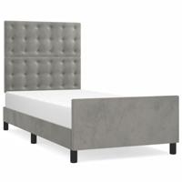 Bedframe zonder matras 120x190 cm fluweel lichtgrijs - thumbnail