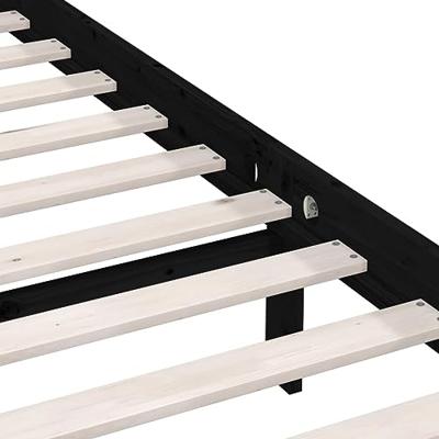 Bedframe massief grenenhout zwart 120x200 cm