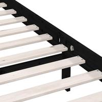 Bedframe massief grenenhout zwart 120x200 cm - thumbnail