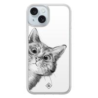 iPhone 15 hybride hoesje - Kat kiekeboe - thumbnail
