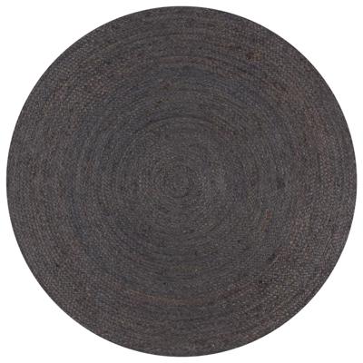 VidaXL Vloerkleed handgemaakt rond 120 cm jute donkergrijs