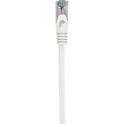 Renkforce RF-5043916 RJ45 Netwerkkabel, patchkabel CAT 6A S/FTP 0.25 m Wit Snagless, Vlambestendig 1 stuk(s)