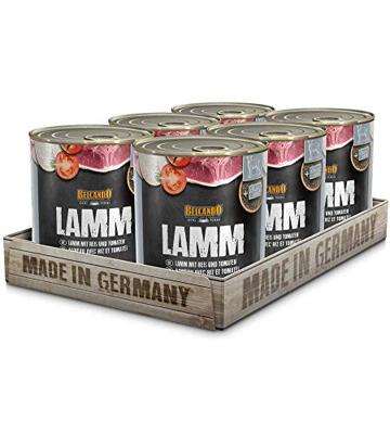 Belcando Super Premium blik [6 x 800 g lam met rijst en tomaten] | natvoer voor honden | nat voer blik | compleet voer voor honden van alle rassen