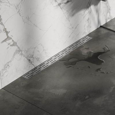 Douchegoot Brauer RVS Geborsteld Muur Montage 80x7 cm Inclusief Standaard Rooster Brauer