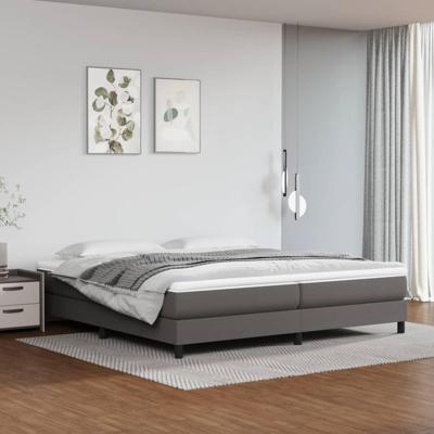 Boxspring met matras kunstleer grijs 200x200 cm