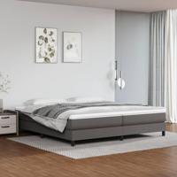 Boxspring met matras kunstleer grijs 200x200 cm - thumbnail