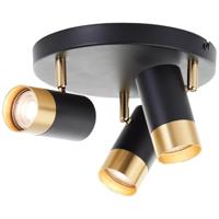 Brilliant 3-lichts opbouwspotVigolo zwart met goud - G03434/86 - thumbnail
