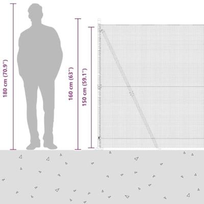 VidaXL Afrasteringspaal grijs 10 x 1,5 m (16 x 16 mm gaas)
