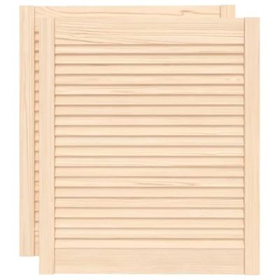 VidaXL Kastdeuren met lamellen 2 st 69x59,4 cm massief grenenhout VidaXL Kastdeuren met lamellen 2 st 69x59,4 cm massief grenenhout