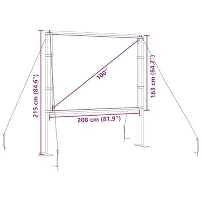 Projectiescherm met statieven 100 inch 4:3