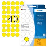 Herma 2251 Etiketten voor markeringspunten Ø 19 mm Geel 1280 stuk(s) Permanent hechtend Papier - thumbnail