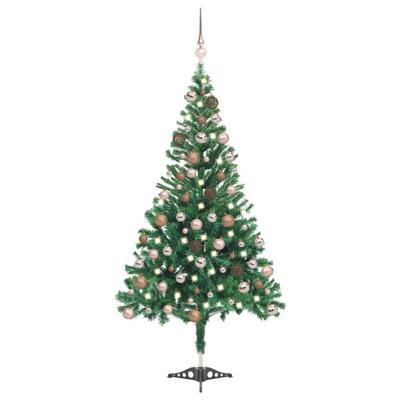 VidaXL Kunstkerstboom met verlichting en kerstballen 546 takken 180 cm