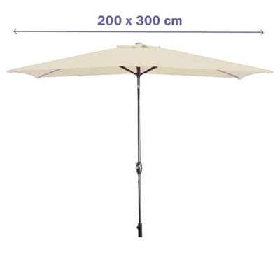 Marbueno Parasol Staal 8 Spaken 200x300 cm Polyester Beige Tuin, Zwembad, Terras