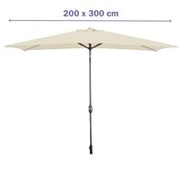 Marbueno Parasol Staal 8 Spaken 200x300 cm Polyester Beige Tuin, Zwembad, Terras - thumbnail