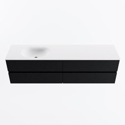 MONDIAZ VICA 180cm badmeubel onderkast Urban 4 lades. Wastafel MOON links zonder kraangat, kleur Talc.