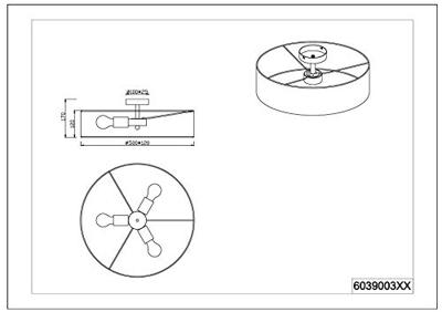 Trio PlafonnièreHotel 50cm antraciet - 603900311