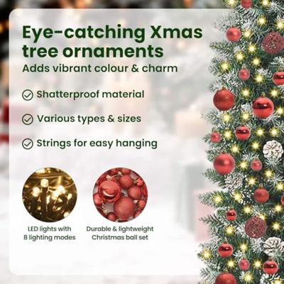 VidaXL Kunstmatige slanke kerstboom met 300 led groen en wit 180 cm