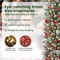 VidaXL Kunstmatige slanke kerstboom met 300 led groen en wit 180 cm - thumbnail