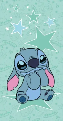 Stitch strandlaken Star groen 70 x 140 cm Katoen Stitch strandlaken Star groen 70 x 140 cm Katoen