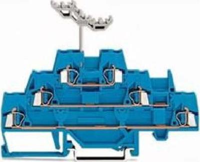 WAGO 280-551 Doorgangsklem 3-etages 5 mm Spanveer Toewijzing: N Blauw 40 stuk(s)