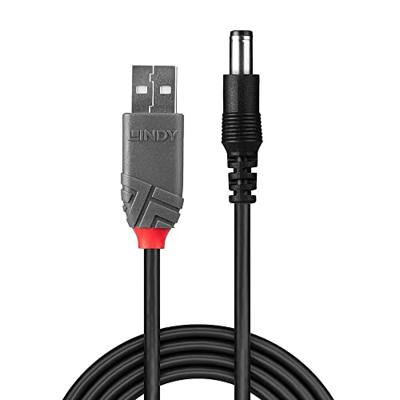 LINDY 70267 USB-kabel USB 2.0 USB-A stekker, DC-stekker 5,5 mm 1.50 m Zwart