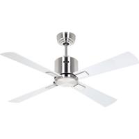 CasaFan ECO NEO III 103 BN-WE/LG WiFi Flügel Weiß/Lichtgrau Plafondventilator 16 W (Ø x h) 103 cm x 360 mm Chroom (geborsteld) Met afstandsbediening, Timer, - thumbnail