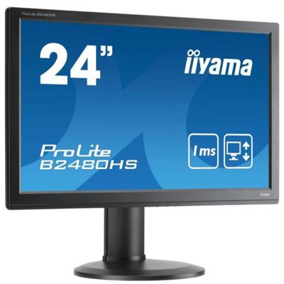 iiyama ProLite B2480HS - 24 inch - 1920x1080 - DVI - HDMI - VGA - Zwart