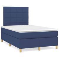 Boxspring met matras stof blauw 120x190 cm - thumbnail