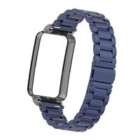 Metalen schakelband met case - Donkerblauw - Xiaomi Smart band 7 Pro - thumbnail
