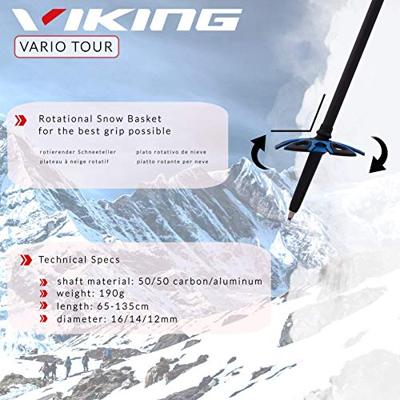 VIKING VARIO TOUR SKISTOKKEN ZWART/GRIJS