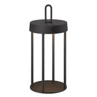 Draadloze Oplaadbare LED Tafellamp - Binnen & Buiten - Dimbaar - ø12.8 x 28.4 cm - Warmwit licht - 3000mAh - Zwart - thumbnail