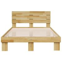 Bedframe hoofdeinde zonder matras 120x200 cm massief hout eiken - thumbnail