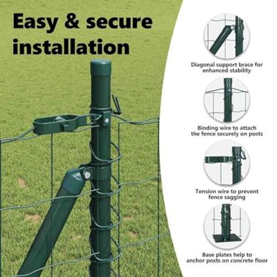 VidaXL Hek met paal groen 1,4 x 10 m staal en pvc