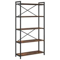 Boekenkast Gerookt eiken 80 x 30 x 153 cm Bewerkt hout - thumbnail