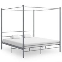 Hemelbedframe metaal grijs 200x200 cm - thumbnail