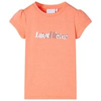 Kindershirt met kapmouwen 104 neonoranje - thumbnail