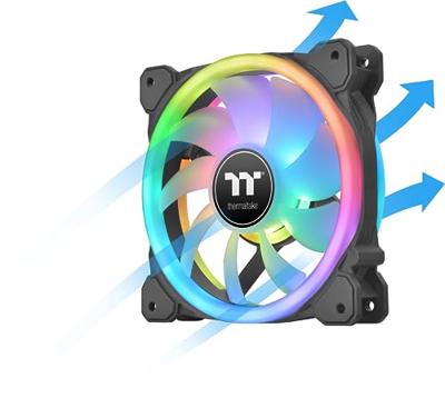 Thermaltake CL-F137-PL12SW-A PC-ventilator Zwart (b x h x d) 184 x 129 x 162 mm Incl. LED-verlichting, Incl. RGB-verlichtingsbesturing Thermaltake CL-F137-PL12SW-A PC-ventilator Zwart (b x h x d) 184 x 129 x 162 mm Incl. LED-verlichting, Incl. RGB-verlichtingsbesturing