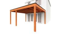 Trendhout Aanbouwveranda Modena 485x485 cm - model rechts- Plat dak- Hout- Trendhout - thumbnail