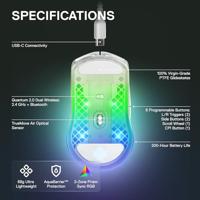 SteelSeries Aerox 3 Wireless Ghost 2022 gaming muis - thumbnail