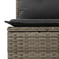 7-delige Loungeset met kussens poly rattan grijs - thumbnail
