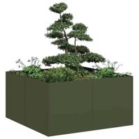 Plantenbak 80x80x40 cm koudgewalst staal olijfgroen - thumbnail