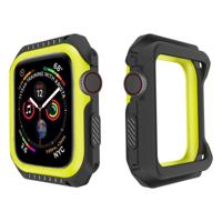 Smart Watch schokbestendig twee kleur beschermende case voor Apple Watch serie 3 38mm (zwart geel) - thumbnail